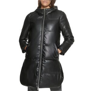 Levi’s V4720 Womens Black Quilted Water Resistant Hooded Parka Size Medium NWOT